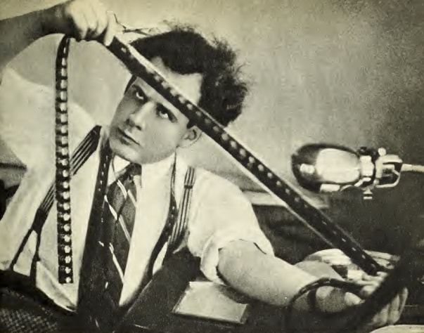 Sergei Eisenstein editing his film October in 1928